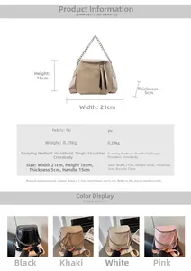 Detailed size specifications for women's saddle bucket bag with chain strap