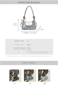 Spécifications de taille et options de couleurs pour ce sac à bandoulière à nœud dentelle