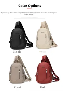 Grille de sacs à bandoulière légers en nylon en noir, beige, kaki et de couleur rouge