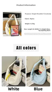 Nylon hobo bag 32x11x28cm size guide and weight 0.25kg details for women