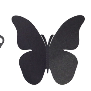 Stickers muraux papillon 3D noirs en feutre avec ailes doubles pour la décoration