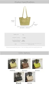 Spécifications de taille et tableau des matériaux pour le grand sac cabas en cuir PU ajouré