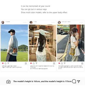 Mini crossbody drawstring bag shown on male and female models in outdoor lifestyle settings