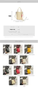 Spécifications de taille et options de couleurs pour le mini sac seau en cuir PU chic