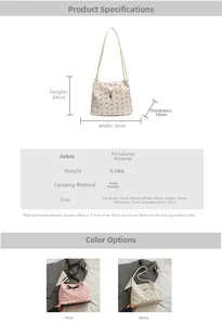 Tableau des tailles détaillé et spécifications pour le sac fourre-tout en cuir PU à nœud