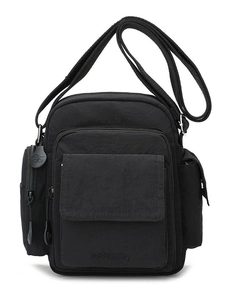 Women's Casual Fabric Crossbody Bag Multi-Pocket Small Square Shoulder Bag Solid Color Outdoor Travel Messenger Bag Daily