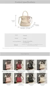 Detailed size chart and multi-color options for the velvet drawstring bucket handbag