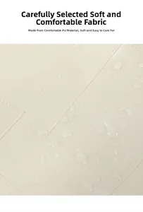 Waterproof cream PU leather texture detail with soft feel and smooth stitching for backpack