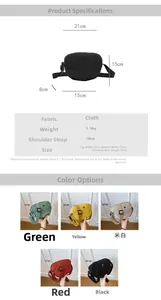 Detailed size chart and specifications for the lightweight nylon shell crossbody bag