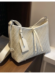 Women Braided PU Leather Crossbody Bag Fashion Woven Shoulder Bag Casual Tote Bag With Single Strap Elegant Daily Handbag