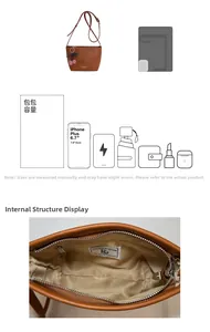 Internal structure of large capacity shoulder bag showing inner zipper pocket and storage space