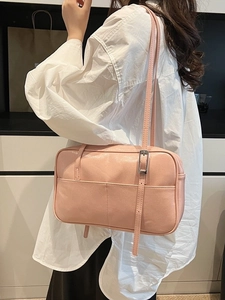 Minimalistische PU Leren Onderarmtas Schoudertas Voor Dames Grote Capaciteit Retro Boston Bag Trendy Woon-werk Handtas