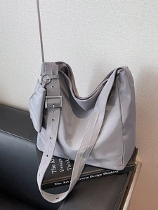 Women Large Capacity Nylon Tote Bag With Small Pouch Commuter Pleated Shoulder Bag Casual Crossbody Handbag Everyday Use