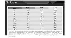 Detailed size chart for men's outdoor multi-pocket vest covering sizes S to 7XL