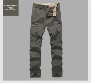 Détail du pantalon cargo vert armée avec poches latérales à rabat et tissu en coton
