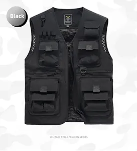 Détails du gilet tactique noir avec doublure en mesh respirant et poches multiples