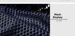 Detail view showing breathable black honeycomb mesh fabric for lightweight casual vest