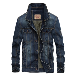 Men's Casual Denim Jacket Retro Washed Cotton Blend Outerwear With Multi Pockets And Back Embroidery Fashion Windproof Jean Coat