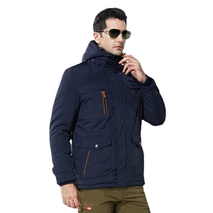 Men Winter Thickened Fleece Padded Jacket Hooded Windproof Parka Cargo Multi Pocket Outdoor Cotton Coat Plus Size Outerwear