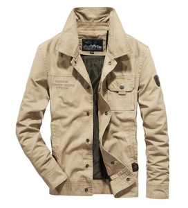 Veste tactique kaki pour homme avec broderie et doublure en maille respirante