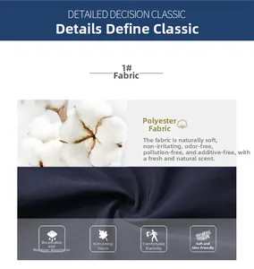 Detail of dark blue polyester fabric showing breathable texture and high elasticity