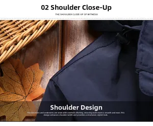 Macro detail of dark blue waterproof jacket shoulder with reinforced seam stitching