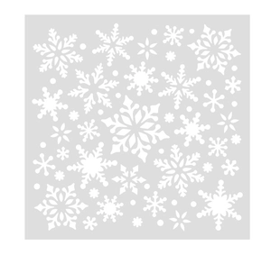 Wiederverwendbare quadratische PET-Schablone mit verschiedenen Schneeflocken für Weihnachten