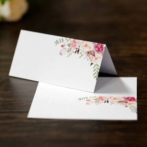 Eleganti Segnaposti Matrimonio Stampato Floreale Pieghevole Carte Nome da Tavolo Per Banchetto Ricevimento Evento Festa Arredo