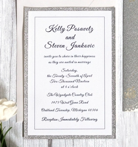 Invitations de Mariage Découpées au Laser Design Floral Évidé Élégant Papier Nacré Pailleté Cartes d'Invitation pour Quinceanera Anniversaire Fête Cérémonie