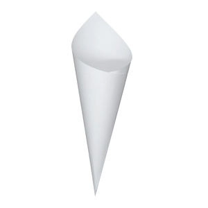 Minimalist white paper cone for wedding confetti or party favor display