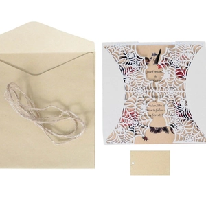 Lot de faire-part mariage découpé au laser toile d'araignée avec carte fleurie vintage