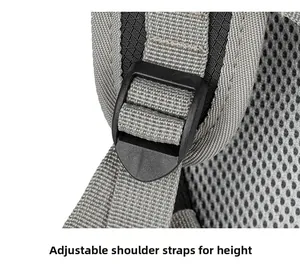 Close-up of adjustable breathable mesh shoulder straps on the outdoor cycling backpack