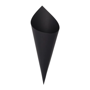 Matte black kraft paper confetti cone for wedding petal toss and party favors