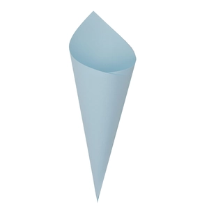 Light blue paper confetti cones for weddings and parties on a clean white background