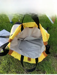 Internal capacity display of the drawstring backpack with zipper pocket and lining