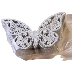 Pegatinas de pared de mariposas 3D plateadas con purpurina para decoración