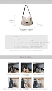 Spécifications de taille et infos sur le matériau pour le grand sac cabas hobo en PU