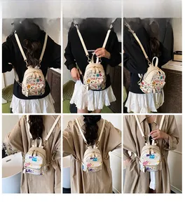 Collage d'un mini sac à dos graffiti avec imprimés ours colorés sous plusieurs angles