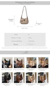 Guide des tailles pour sac seau en cuir PU avec tableau de dimensions détaillé
