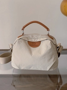 Borsa a Tracolla a Cuscino Plissettata in Nylon da Donna Borsa a Mano Casual Minimalista a Tinta Unita Con Tracolla Larga Regolabile