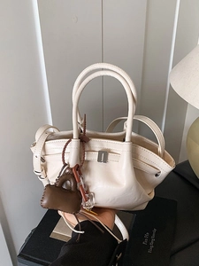 Women Fashion PU Leather Pleated Dumpling Bag Solid Color Shoulder Crossbody Handbag With Pendant Casual Tote For Daily