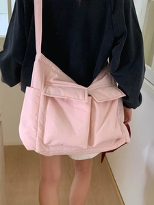 Large Capacity Canvas Crossbody Bag For Women Workwear Multi Pocket Tote Shoulder Bag Casual Travel Student Messenger Bag