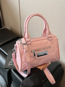 Bolso Bandolera Boston de Cuero PU para Mujer Color Sólido Mini Bolso Almohada Con Correa Ajustable para Uso Diario
