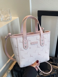 Sac Seau en Cuir PU pour Femme Imprimé Renne Mini Sac à Main Avec Bandoulière Réglable Pour Les Trajets Quotidiens