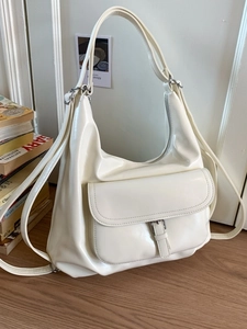 Damen Große Kapazität PU Leder Hobo Tasche Multifunktionaler Rucksack Glänzende Metallische Schulter Umhängetasche Täglich Pendeln