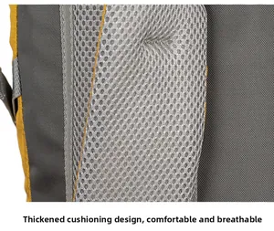 Detail of thickened padded cotton and honeycomb mesh for breathable backpack straps