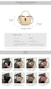 Detailed sizing chart for PU bucket bag with height 15cm and width 22cm dimensions
