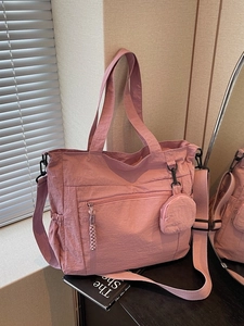 Sac Fourre-tout en Nylon Grande Capacité pour Femmes Avec Petite Pochette Ronde Bandoulière Réglable Sac à Main Décontracté École