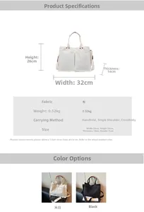 Detailed size chart showing dimensions and colors for this canvas tote bag