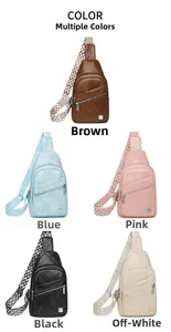 Crossbody bag color options showing five faux leather styles with boho straps